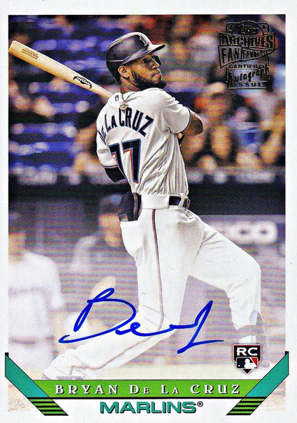 2022 Topps Archives Fan Favorites Autographs RC Bryan De La Cruz AU #93FF-BD Miami Marlins