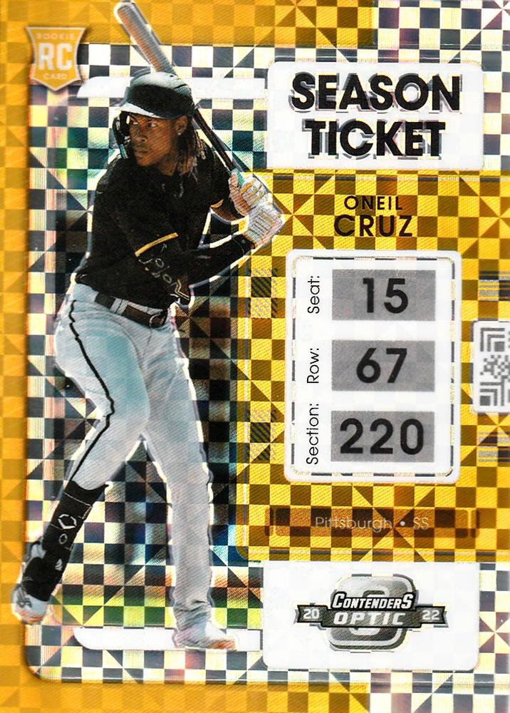 2022 Panini Chronicles Contenders Optic Building Blocks Oneil Cruz RC #3 Pittsburgh Pirates