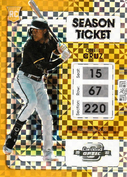 2022 Panini Chronicles Contenders Optic Building Blocks Oneil Cruz RC #3 Pittsburgh Pirates