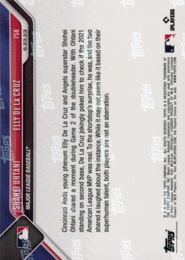 2023 Topps Now Shohei Ohtani Elly De La Cruz RC #750 Angels / Reds