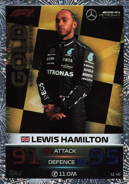 2023 Topps Turbo Attax F1 Lewis Hamilton Gold #LE 4G Mercedes-AMG