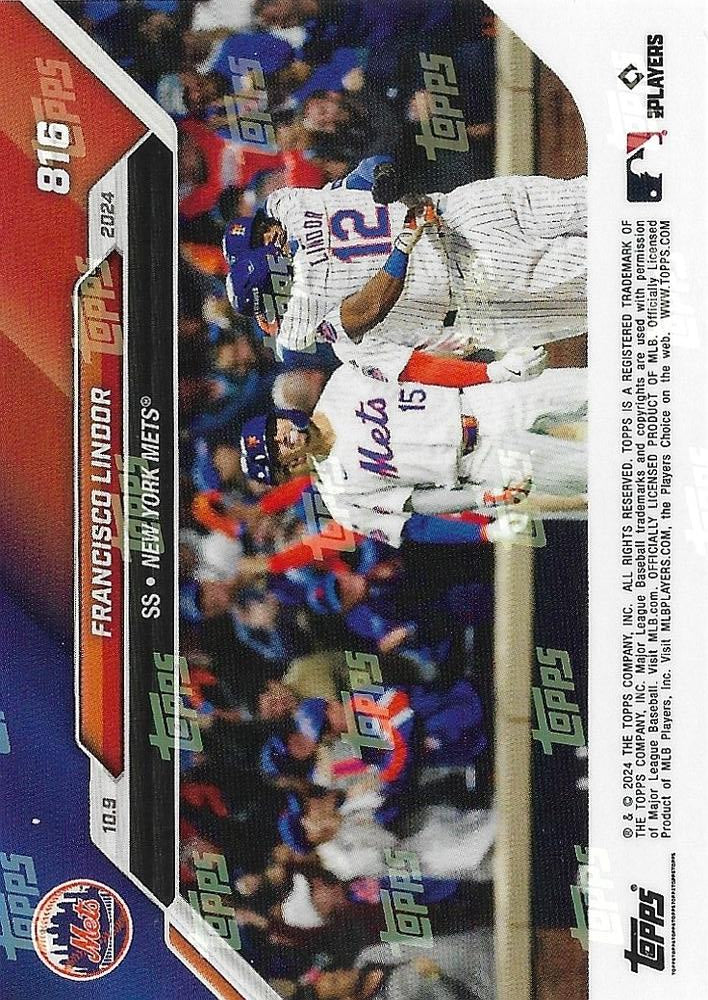 2024 Topps Now Francisco Lindor NLDS #816 New York Mets