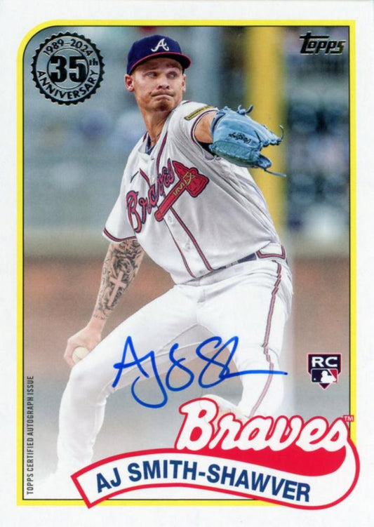 2024 Topps Series 1 1989 35th Anniversary Autograph AJ Smith-Shawver AU #89BA-AS Atlanta Braves