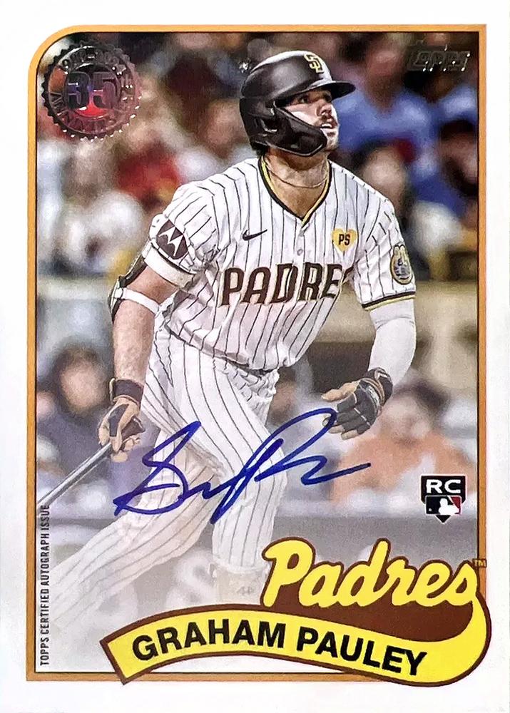 2024 Topps Update 1989 35th Anniversary Autograph Graham Pauley AU #89AU-GRP San Diego Padres