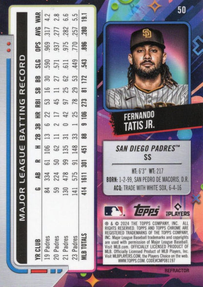 2024 Topps Chrome Cosmic Refractor Fernando Tatis Jr. #50 San Diego Padres