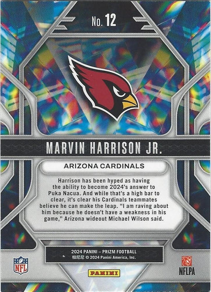 2024 Panini Prizm Prizmatic Marvin Harrison Jr. RC #12 Arizona Cardinals