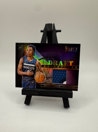 2024 Panini Select NBA Patch Purple /99 Rob Dillingham RC Tri-Color #DSM-ROB Timberwolves