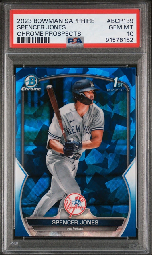 2022 Topps Bowman Sapphire Spencer Jones 1st #BCP139 PSA 10 New York Yankees