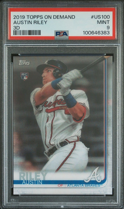 2019 Topps Austin Riley RC 3D #US100 PSA 9 Atlanta Braves