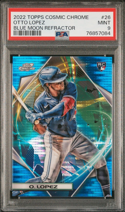 2022 Topps Cosmic Otto Lopez Blue /99 #26 Toronto Blue Jays PSA 9