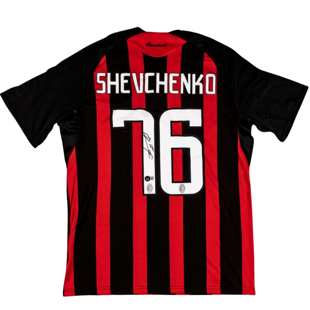 Maillot Milan AC signé par Andriy Shevchenko (Beckett)