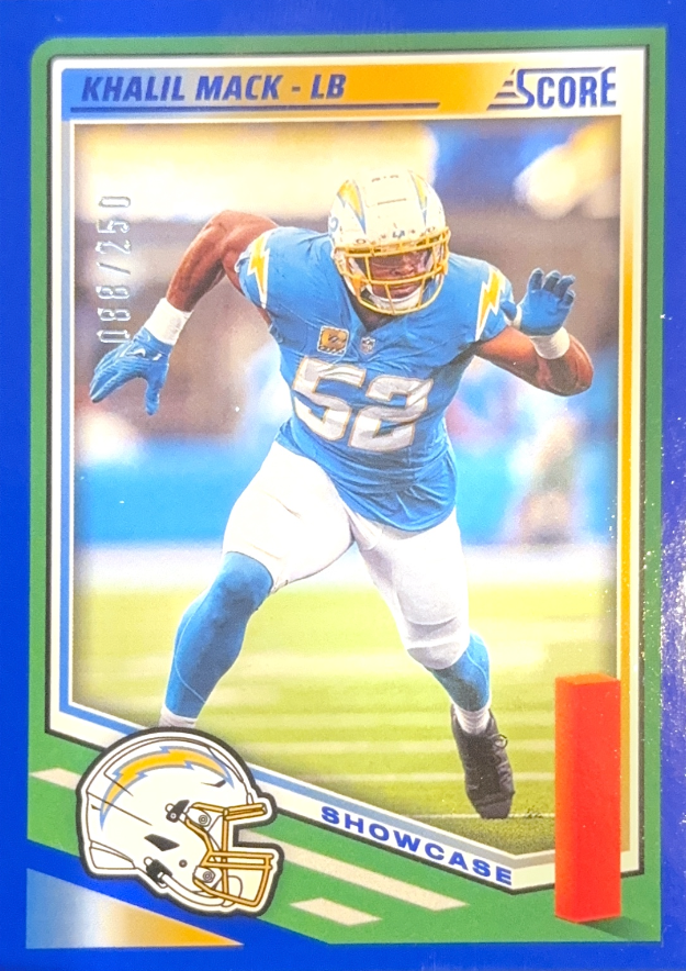 2025 Panini Score Showcase Khalil Mack /250 #14 Los Angeles Chargers