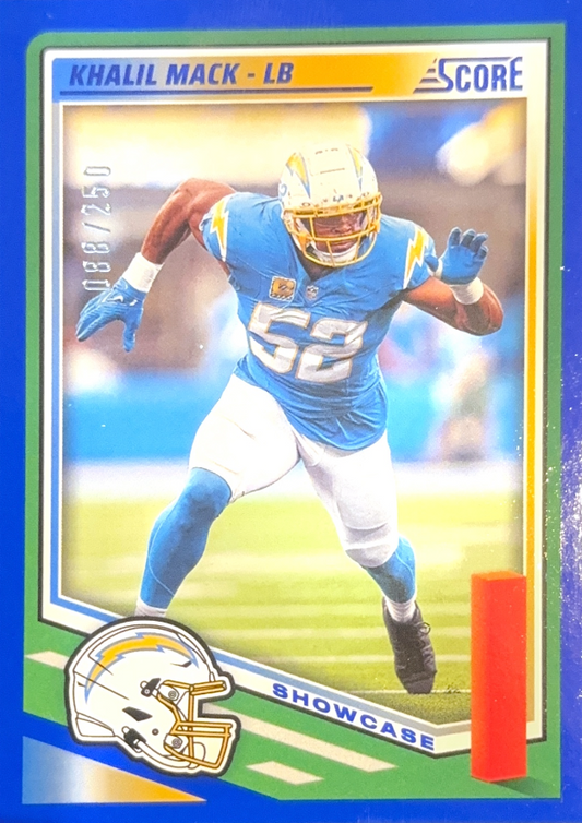 2025 Panini Score Showcase Khalil Mack /250 #14 Los Angeles Chargers