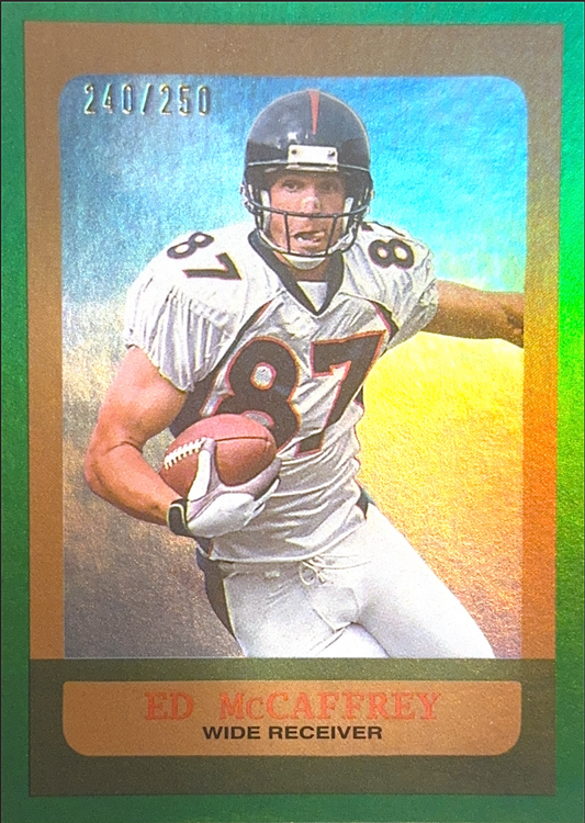 2023 Topps Composite Football Heritage Green Rainbow Foilboard Ed McCaffrey /250 #374 Denver Broncos