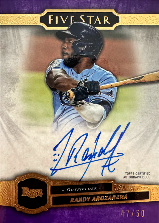 2021 Topps Five Star Autograph Gold /50 Randy Arozarena #FSA-RA Tampa Bay Rays