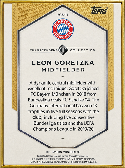 2023 Topps Transcendent Red /5 Leon Goretzka #FCB11 Bayern Munich
