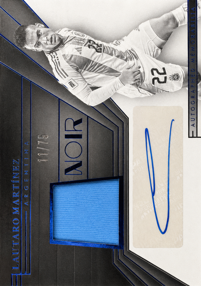 2024 Panini Noir Patch Autograph /75 Lautaro Martínez #BW-LMA Argentine