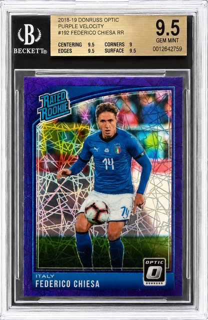 2018 Panini Donruss Optic Purple Velocity /125 RC Federico Chiesa RR #192 Italie BGS 9.5