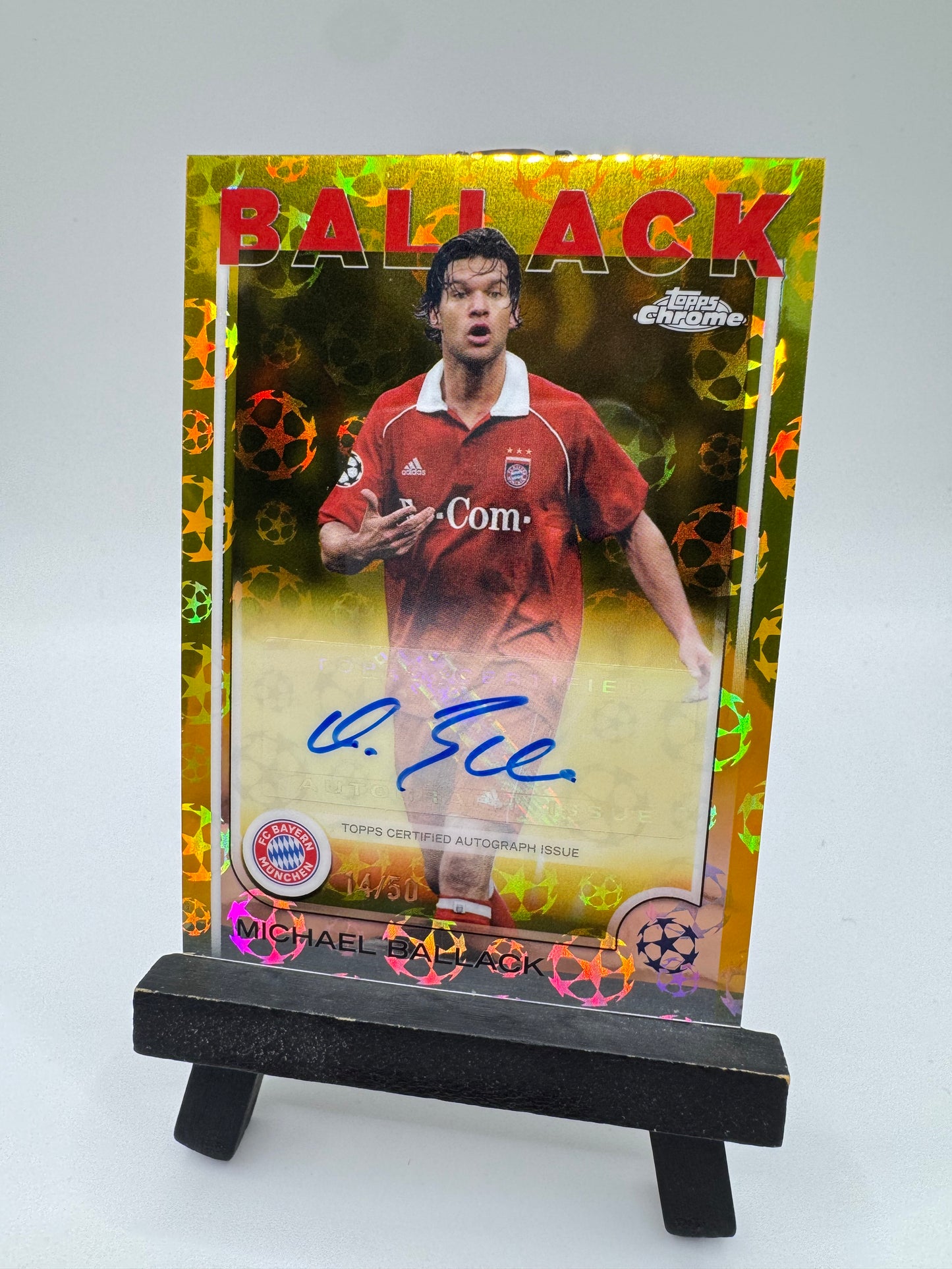 2024 Topps Chrome UCC Gold Starball /50 Autograph Michael Ballack #CA-MB Bayern Munich