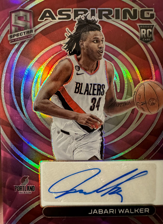 2022 Panini Spectra Autograph /25 Jabari Walker RC #AA-JBW Portland Trail Blazers
