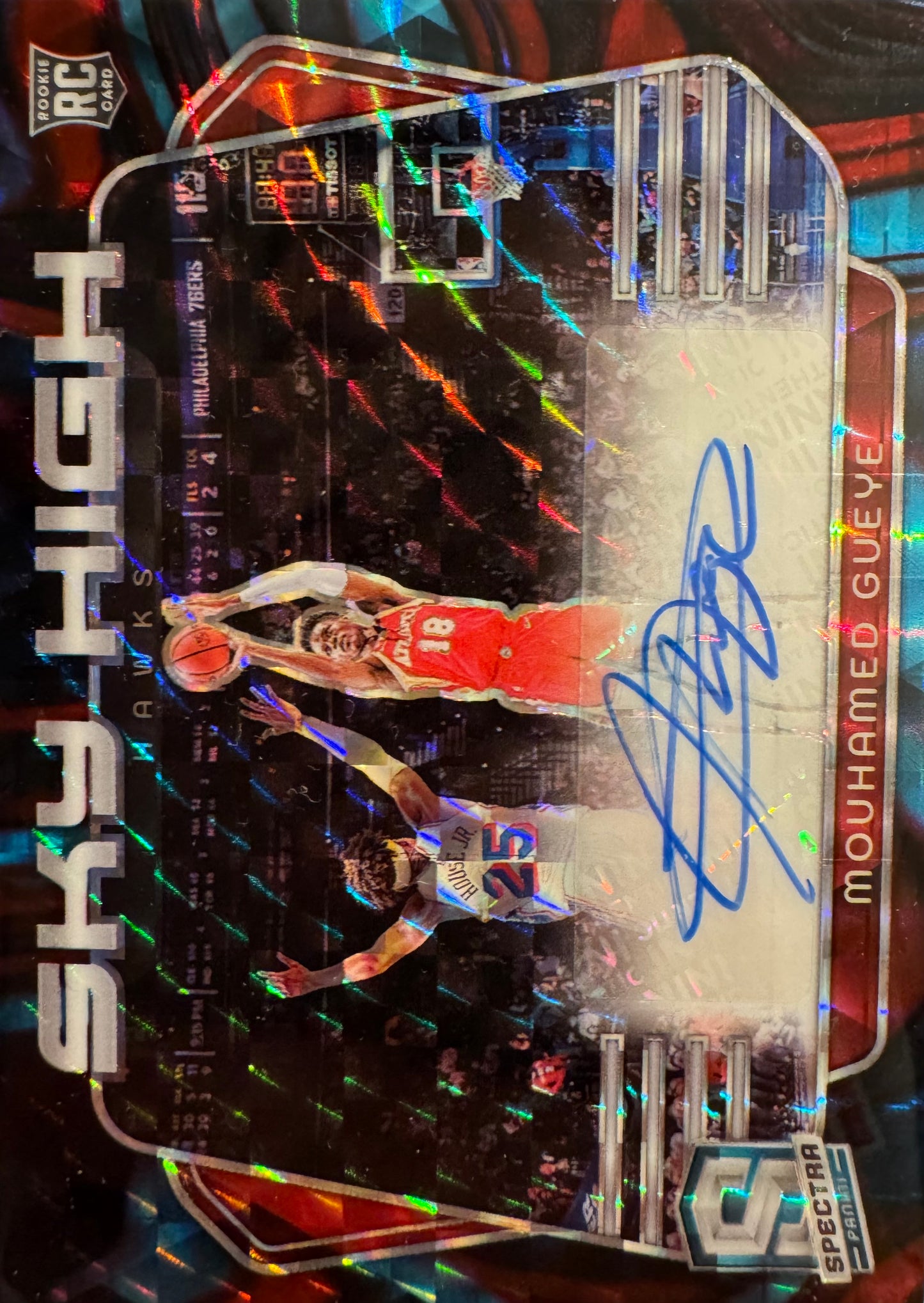 2023 Panini Spectra Sky High Autograph /75 Mouhamed Gueye RC # Atlanta Hawks