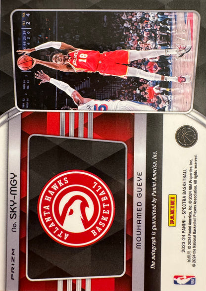 2023 Panini Spectra Sky High Autograph /75 Mouhamed Gueye RC # Atlanta Hawks