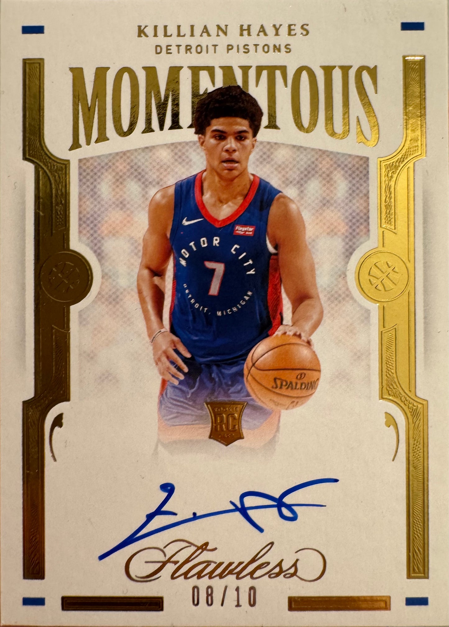2020 Panini Flawless Autograph /10 Killian Hayes RC #MOM-KHA Detroit Pistons