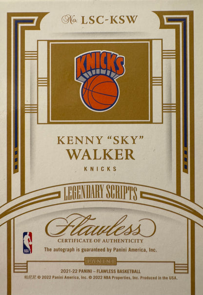 2021 Panini Flawless Autograph /25 Kenny Sky Walker #LSC-KSW New York Knicks