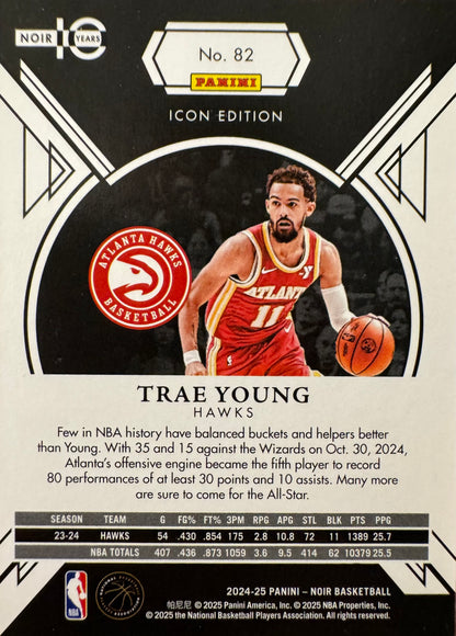 2024 Panini Noir Trae Young /49 #82 Atlanta Hawks
