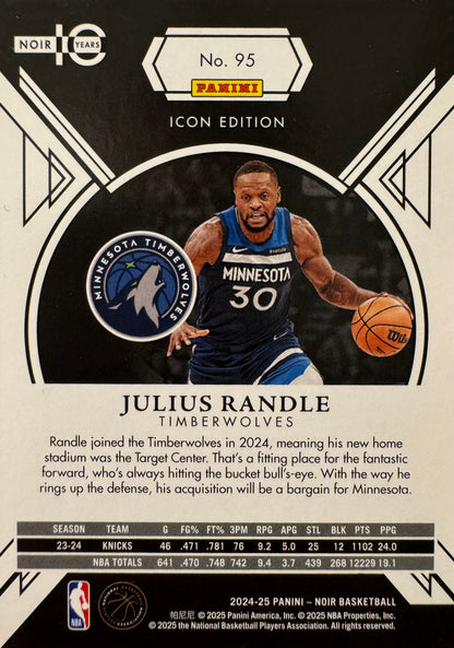 2024 Panini Noir Julius Randle /99 #95 Minnesota Timberwolves