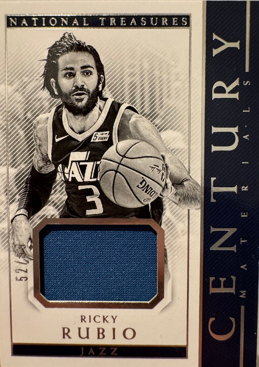 2017 Panini National Treasures Patch /99 Ricky Rubio #CTM-83 Utah Jazz