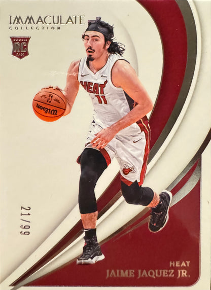 2023 Panini Immaculate Jaime Jaquez RC /99 #19 Miami Heat