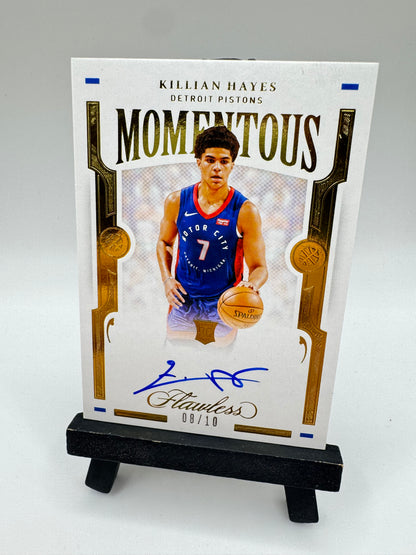 2020 Panini Flawless Autograph /10 Killian Hayes RC #MOM-KHA Detroit Pistons