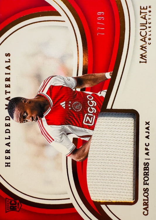 2023 Panini Immaculate Patch Bronze /99 Carlos Forbs RC #HM-CF Ajax