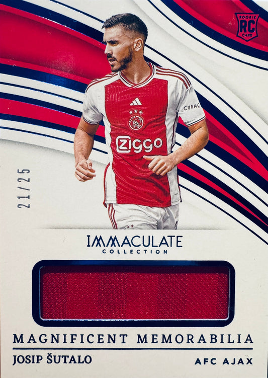 2023 Panini Immaculate Patch Blue /25 Josip Sutalo RC #MG-JS Ajax