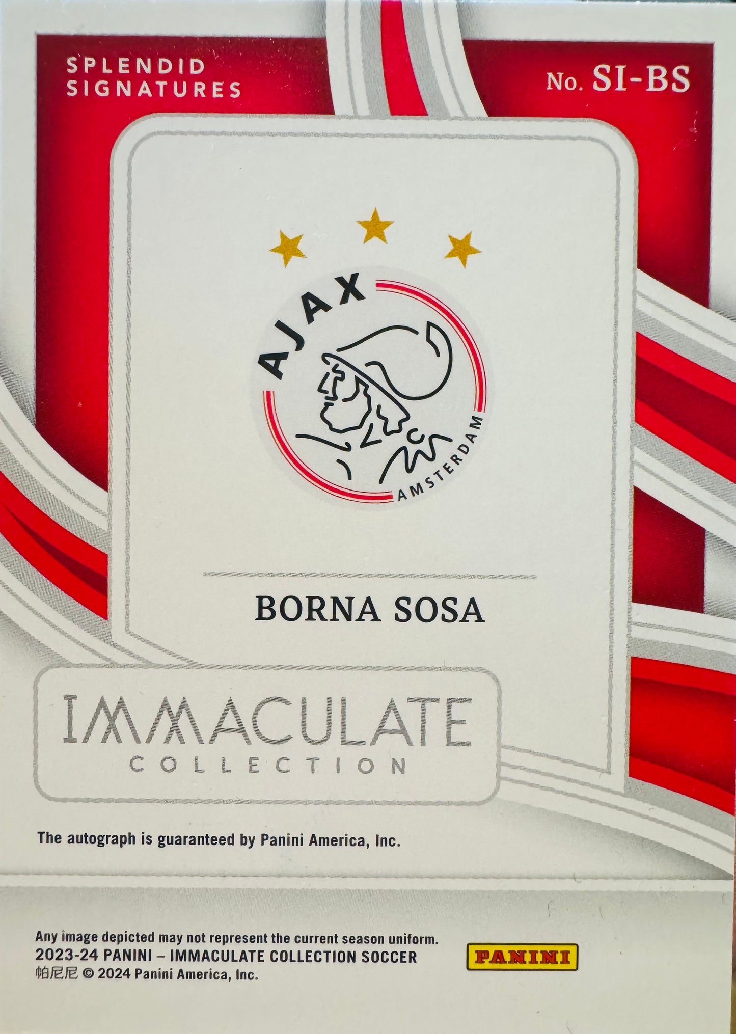 2023 Panini Immaculate Autograph Blue /25 Borna Sosa #SI-BS Ajax