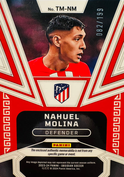 2023 Panini Obsidian Trifecta Patch Nahuel Molina /199 #TM-NM Atletico Madrid