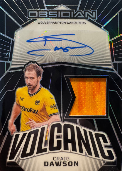 2023 Panini Obsidian Volcanic Patch Autograph Craig Dawson #VM-CDA Wolverhampton Wanderers