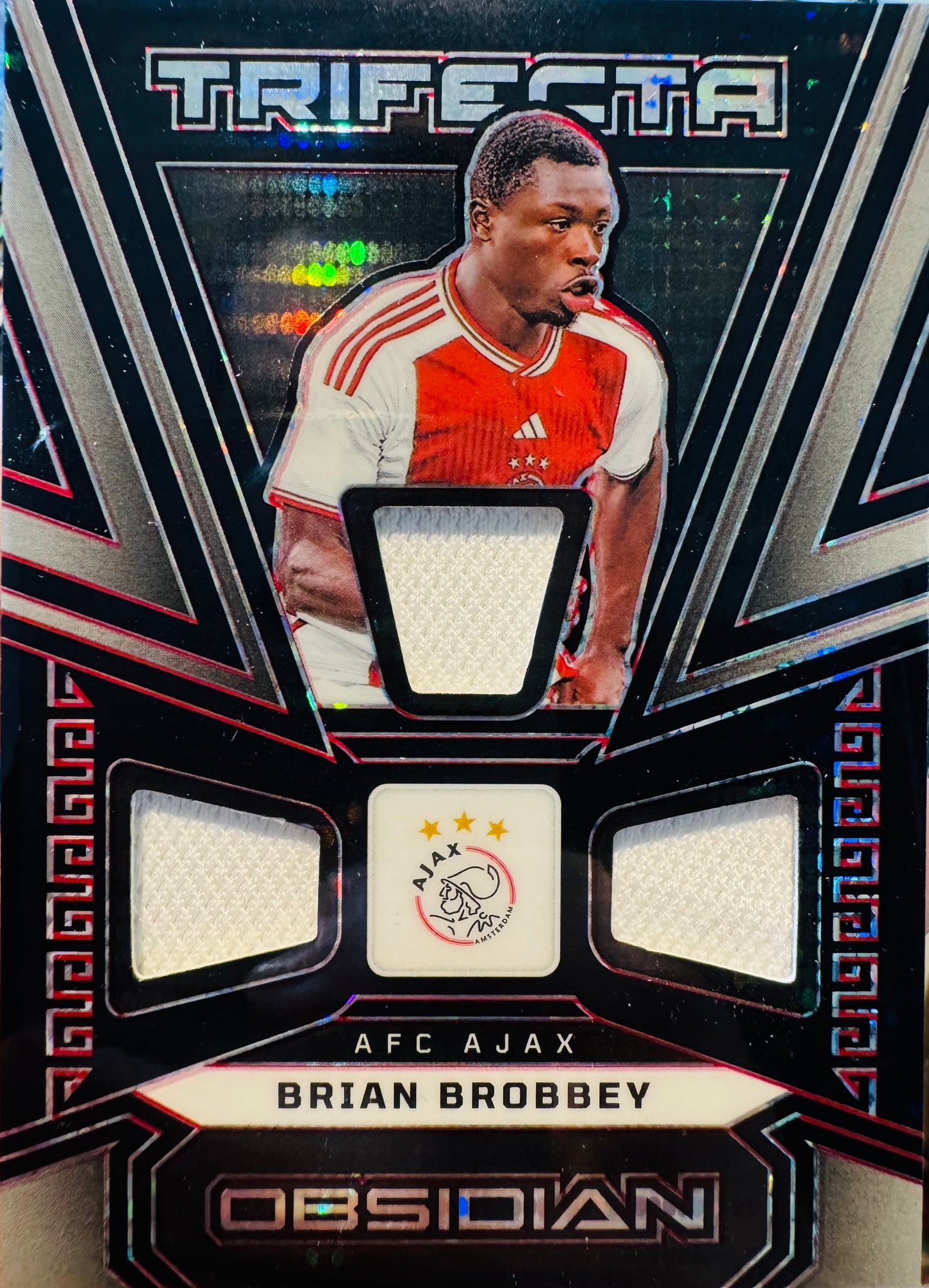 2023 Panini Obsidian Trifecta Patch Brian Brobbey /49 #TM-BB Ajax