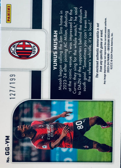 2023 Panini Obsidian Galaxy Gear Patch Yunus Musah /199 #GG-YM AC Milan