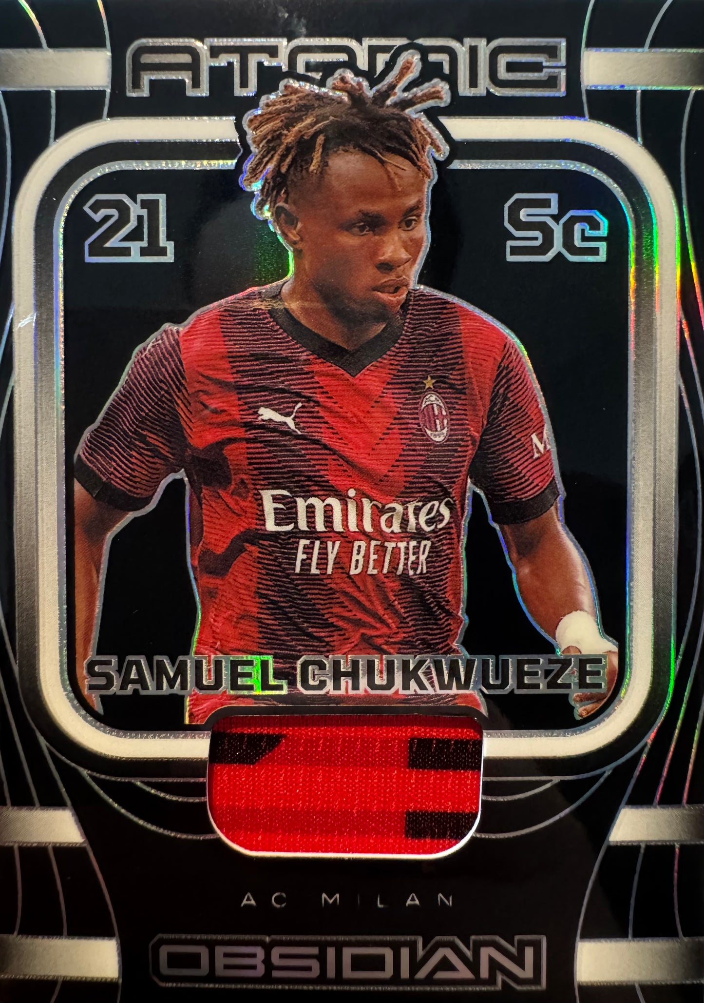 2023 Panini Obsidian Atomic Patch Samuel Chukwueze /199 #AM-SC AC Milan