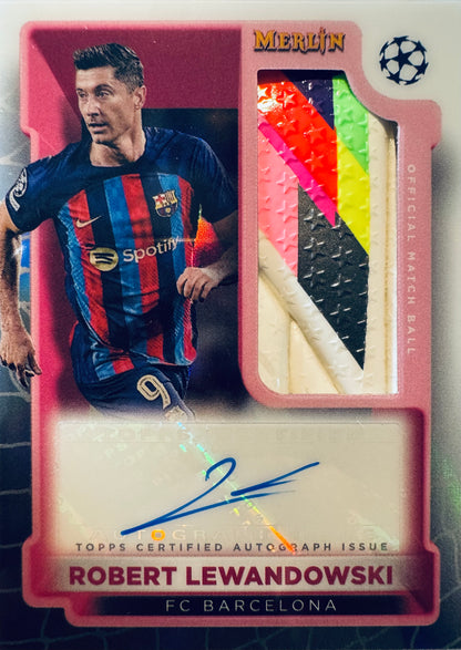 2022 Topps Merlin Match Ball Signature Robert Lewandowski #MBS-RL FC Barcelona
