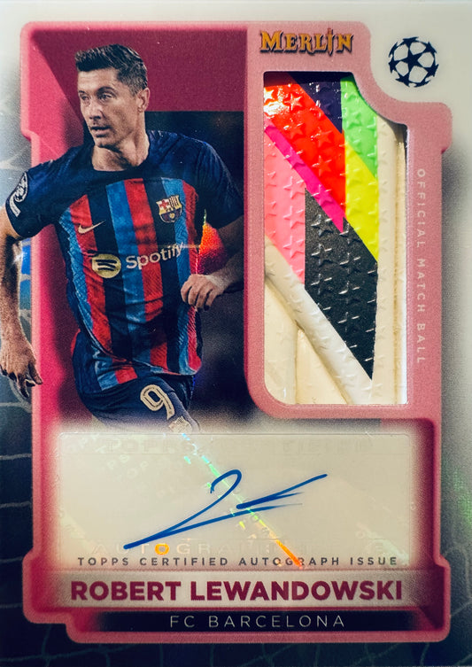 2022 Topps Merlin Match Ball Signature Robert Lewandowski #MBS-RL FC Barcelona