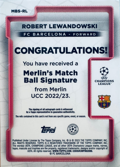 2022 Topps Merlin Match Ball Signature Robert Lewandowski #MBS-RL FC Barcelona