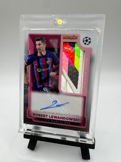 2022 Topps Merlin Match Ball Signature Robert Lewandowski #MBS-RL FC Barcelona