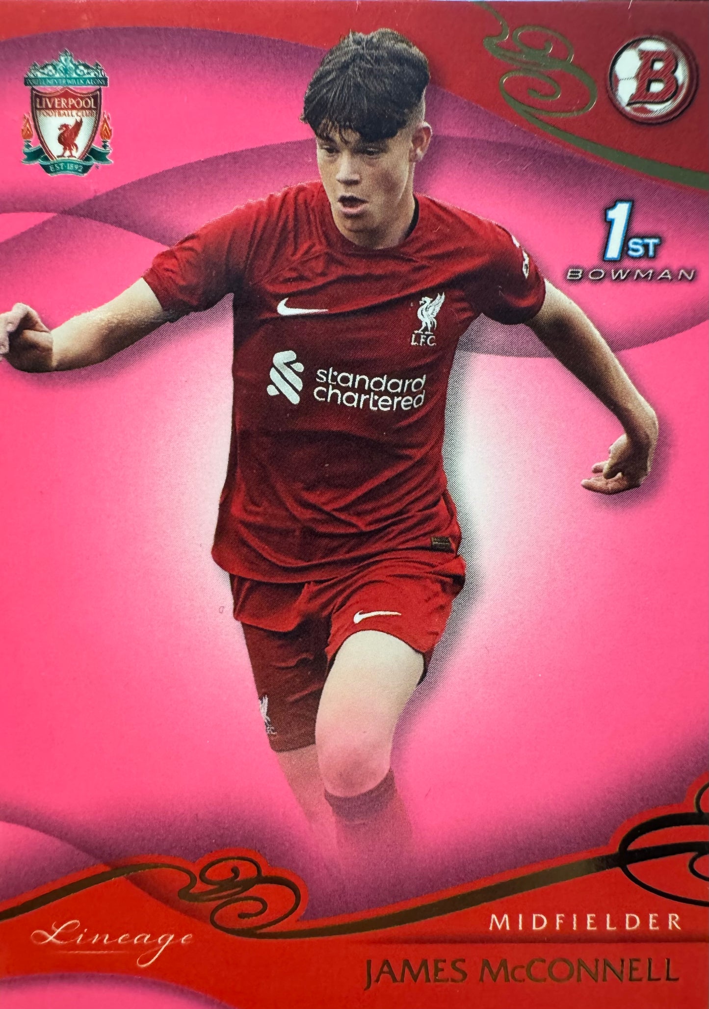 2022 Topps Lineage 1st Bowman Pink /80 James McConnell #08 Liverpool