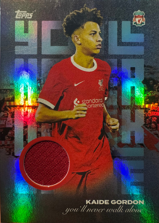 2022 Topps Liverpool Team Set YNWA Patch Kaide Gordon #YN-KG Liverpool