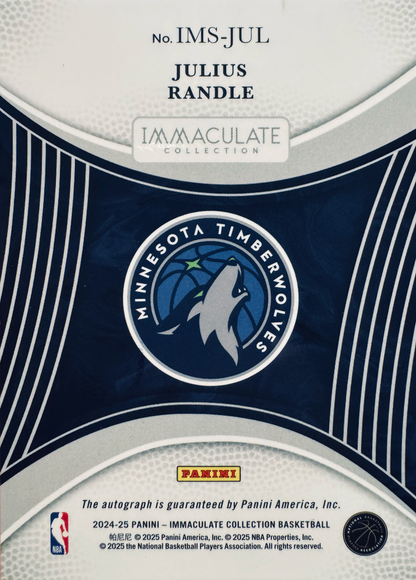 2024 Panini Immaculate Signatures /15 Julius Randle #IMS-JUL Minnesota Timberwolves