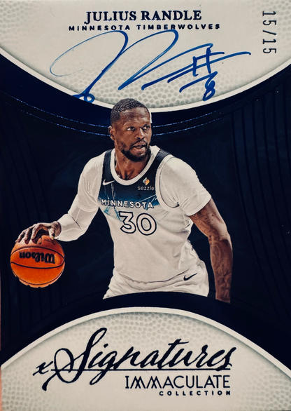 2024 Panini Immaculate Signatures /15 Julius Randle #IMS-JUL Minnesota Timberwolves