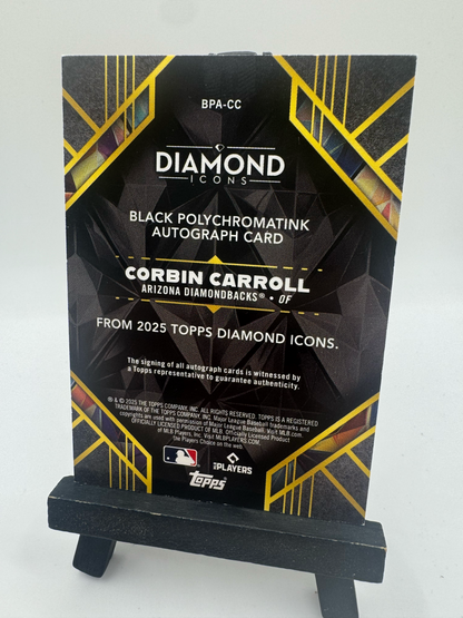 2025 Topps Diamond Icons Corbin Carroll Black PolychromatINK auto /5 #BPA-CC Arizona Diamondbacks